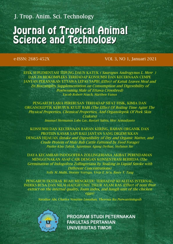 Journal of Tropical Animal Science and Technology