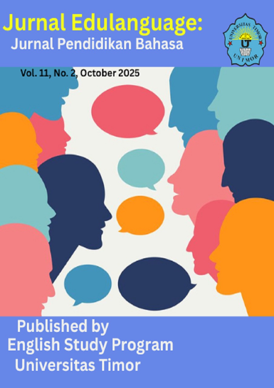 					View Vol. 11 No. 2 (2025): Jurnal Edulanguage: Jurnal Pendidikan Bahasa
				