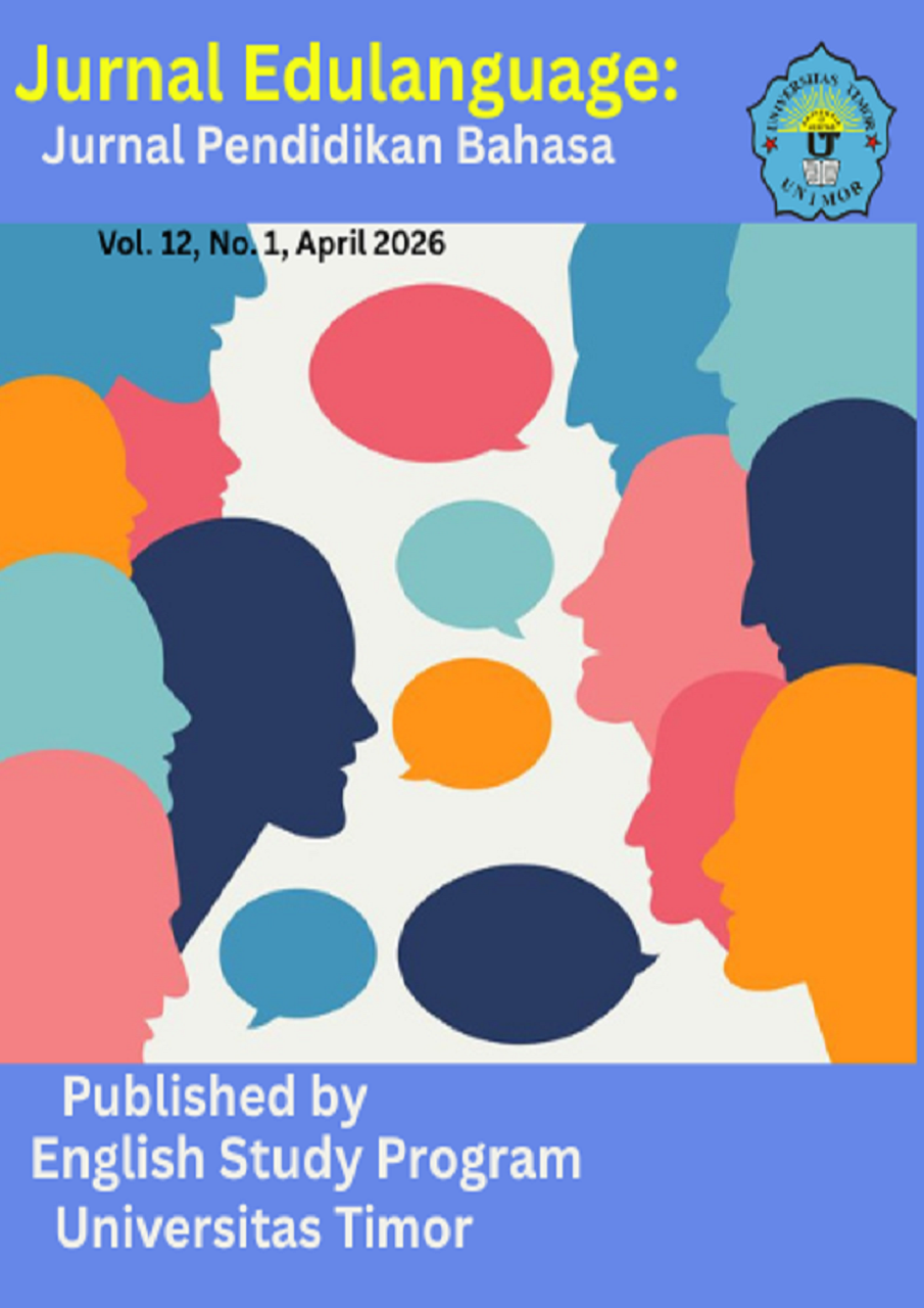 					View Vol. 12 No. 1 (2026): Jurnal Edulanguage: Jurnal Pendidikan Bahasa
				