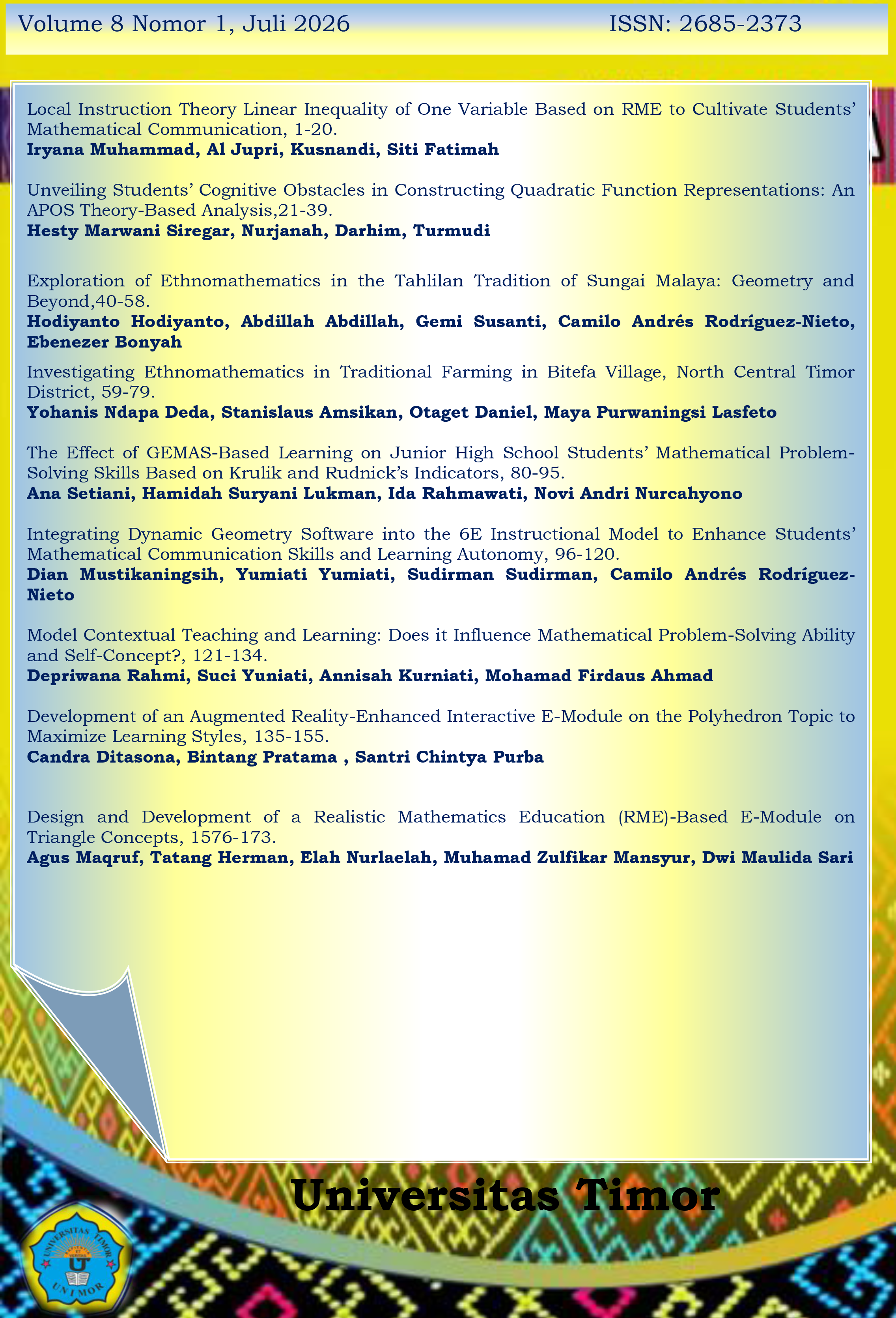 					View Vol. 8 No. 1 (2026): Range Juli 2026
				