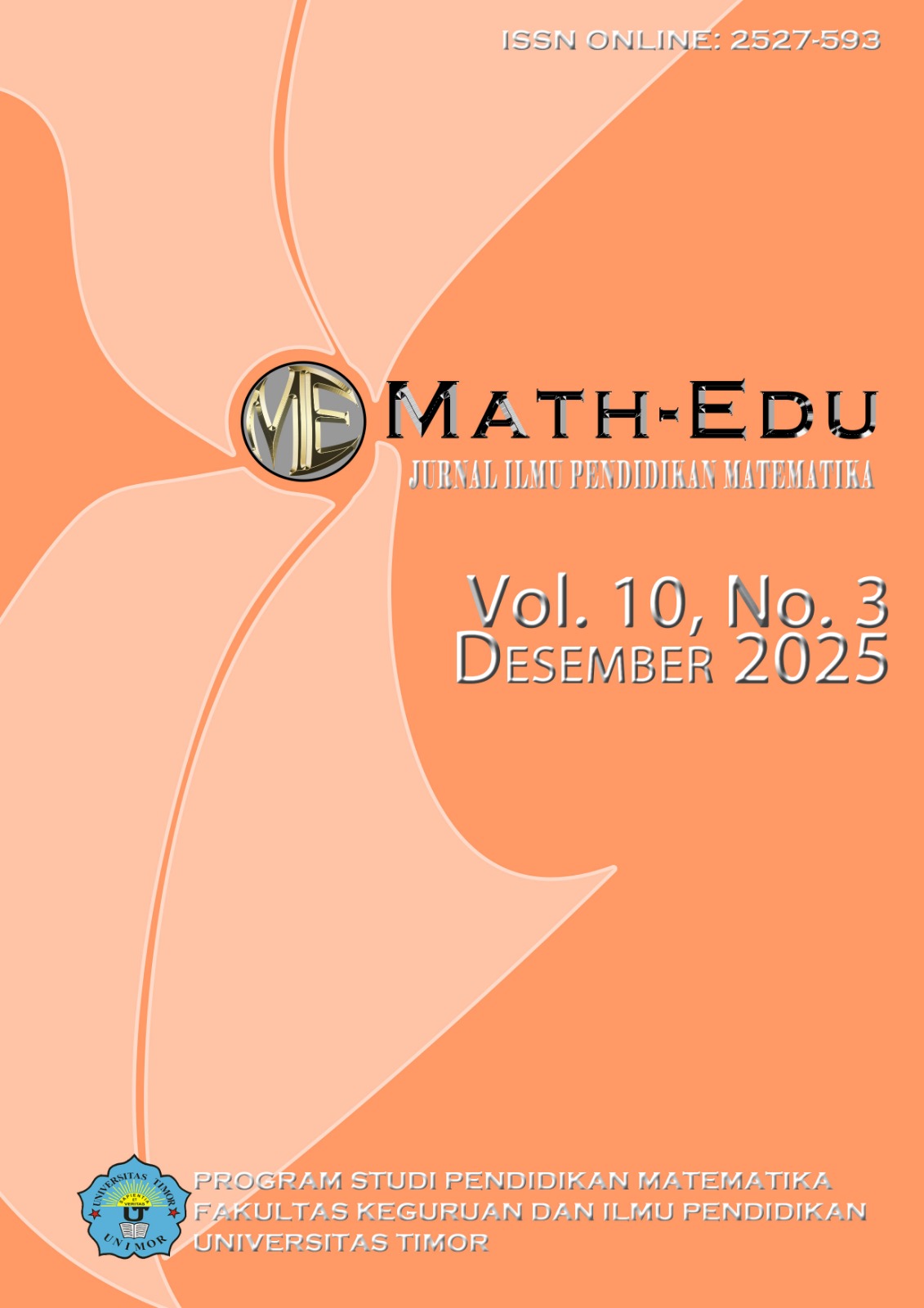 					View Vol. 10 No. 3 (2025): MATH-EDU: Jurnal Ilmu Pendidikan Matematika
				
