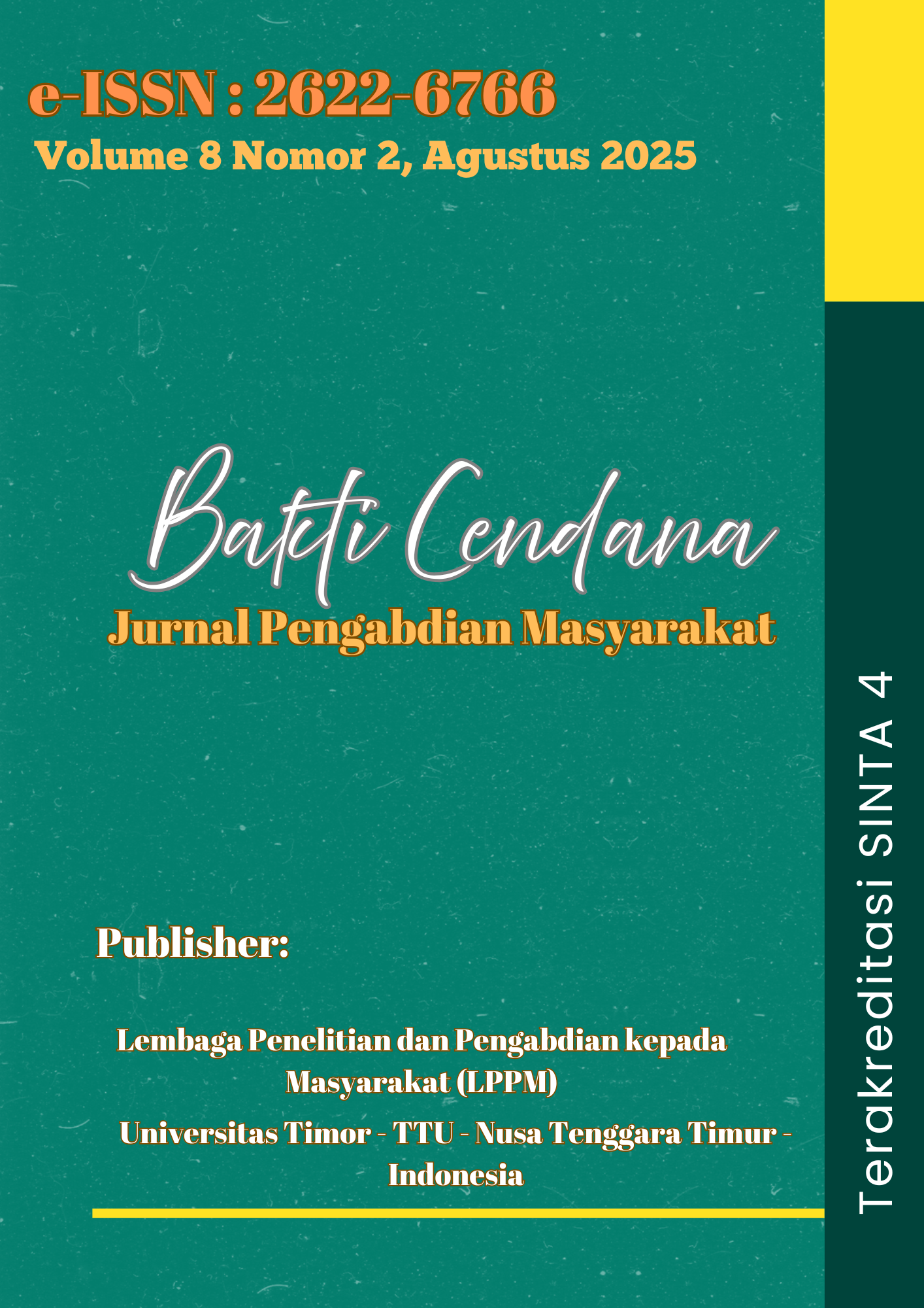					View Vol. 8 No. 2 (2025): Bakti Cendana: Jurnal Pengabdian Masyarakat
				