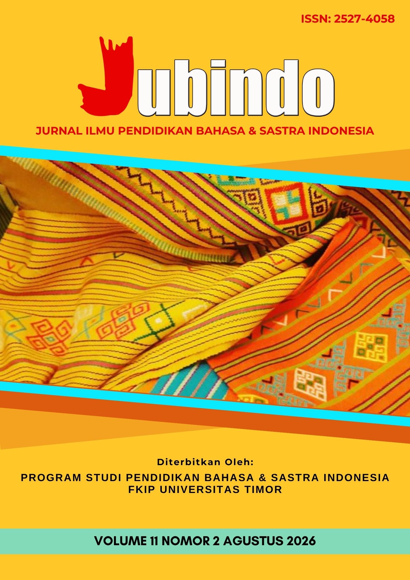 					View Vol. 11 No. 2 (2026): JUBINDO: Jurnal Ilmu Pendidikan Bahasa dan Sastra Indonesia
				